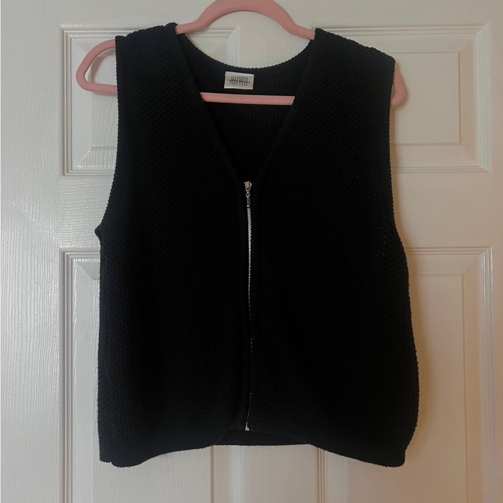 Jason Maxwell Wimens Knitted Zip Up Vintage Vest Size Large